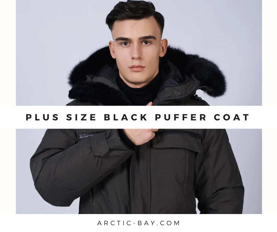 Plus Size Black Puffer Coat