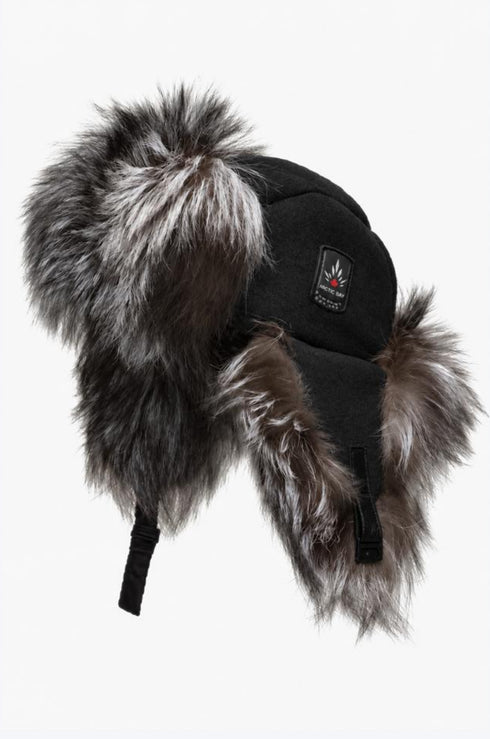 Arctic Bay Wool Aviator Hat in Black