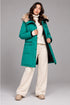 Arctic Bay Mirabella Parka in green open front view