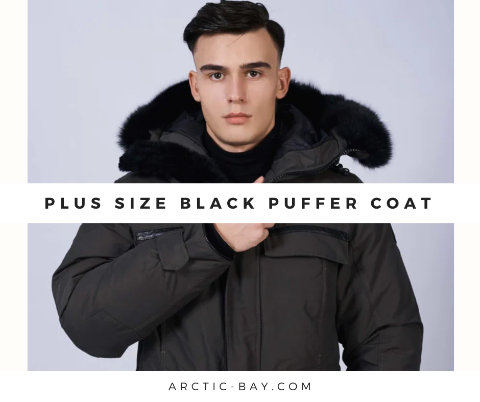 Plus Size Black Puffer Coat Arctic Bay