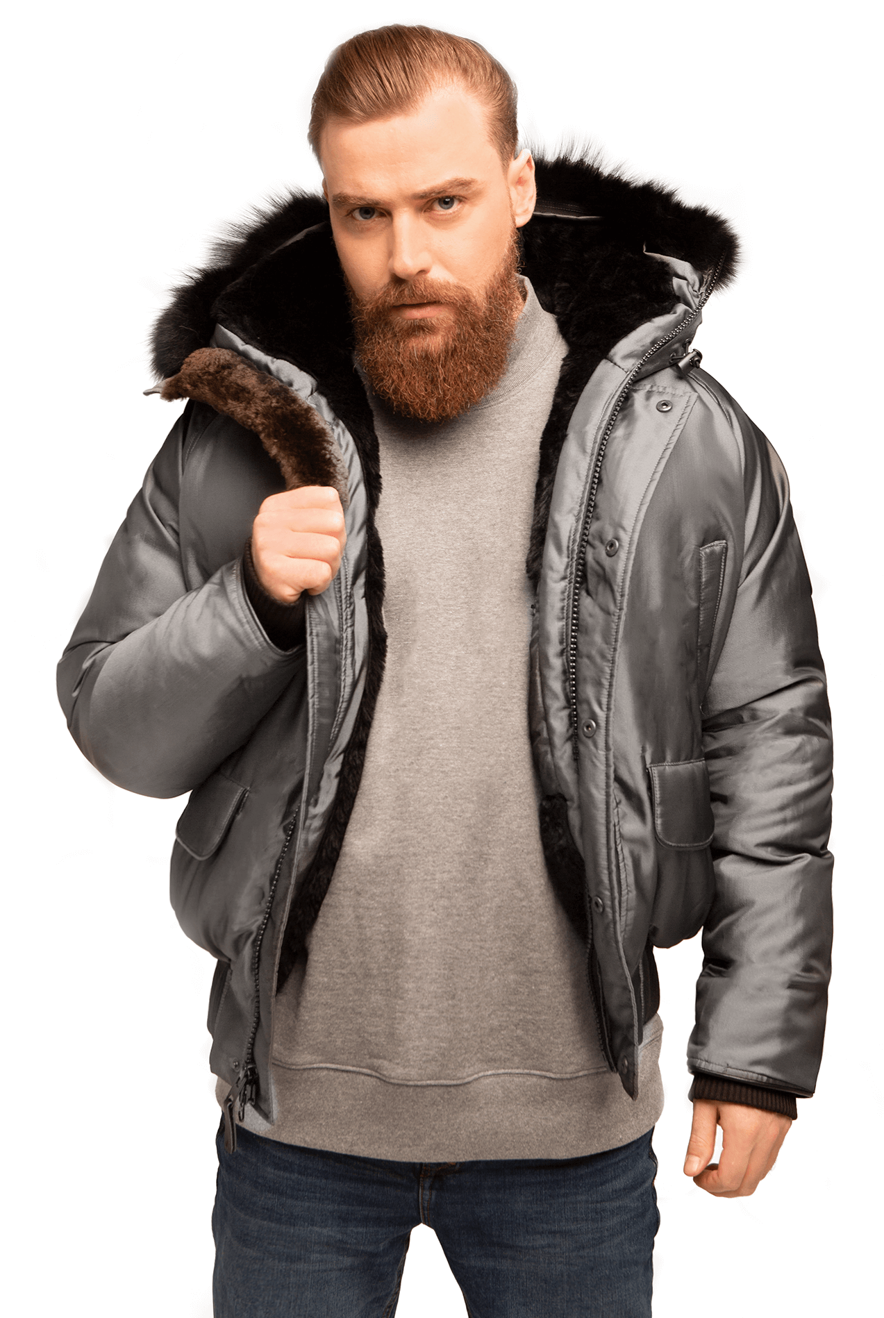Fur hood bomber jacket deals